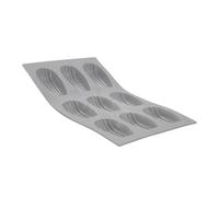 De Buyer - Plaque de 9 Madeleines ELASTOMOULE en mousse de silicone - 30 x 17,6 cm, portion 8 x 4,5 cm -, Gris