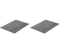 De Buyer - Plaque de cuisson rectantgulaire en tôle d'acier et bords pincés - 40 x 30 cm -, Gris (Lot de 2)