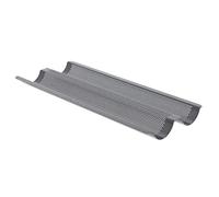 De Buyer - Plaque perforée à 2 baguettes en acier antiadhésif - 37 x 16,2 cm -, Noir
