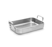 De Buyer - Plat à Rôtir Rectangulaire en Aluminium - 35 x 25 cm | 2 anses fixes pour bonne prise en main
