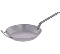 De Buyer - Poêle à frire "Coupe Lyonnaise" en acier CARBONE PLUS avec anse - Diamètre 36 cm -, Gris