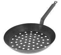 Poêle à marrons 28 cm en tôle d'acier bleuie - - Noir - Métal