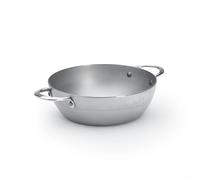 De Buyer - Poêle paysanne en tôle d'acier MINERAL B à deux anses - 28 cm - Fabriquée en France, Sans PFAS, Anti Adhérence Naturelle, Finition à la Cire d'Abeille, Tous Feux + Flash Four