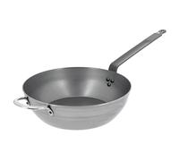 De Buyer - Poêle paysanne en tôle d'acier MINERAL B avec anse - 32 cm - Fabriquée en France, Sans PFAS, Anti Adhérence Naturelle, Queue Rivetée et Finition à la Cire d'Abeille, Tous Feux + Flash Four