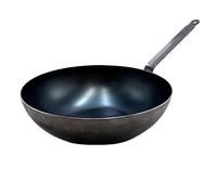 De Buyer - Poêle Wok Bleu Acier Carbone 2mm Epaisseur - ACCESS - Diamètre 31,8 cm, Surface de cuisson 15,0 cm - Passe au four - Sans PFAS, PFOA & PFOS - Fabriqué en France