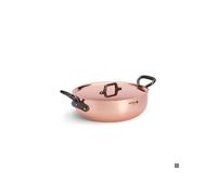 De Buyer Prima Matera Sauteuse avec couvercle - Poignées en fonte - Ø 28cm - 90% Cuivre - 10% Acier inoxydable