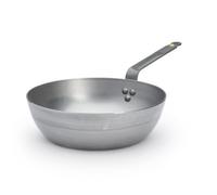 De Buyer Poêle paysanne ronde 'Mineral B Element' – Cire d'abeille, acier blanc – Ø 28 cm, gris