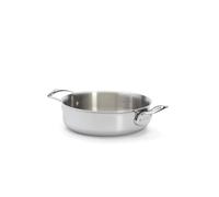 De Buyer - Sautoir à anses en inox 5 couches AFFINITY avec couvercle en inox - 24 cm - Fabriqué en France, Sans PFAS, Montée Rapide en Température, Inox 18/10, Tous Feux + Four, Finition Poli Brillant