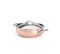 De Buyer – Sautoir bombé PRIMA MATERA en cuivre avec anse et couvercle en inox Ø 28 cm