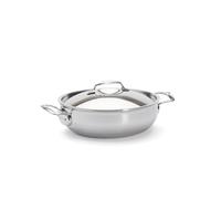 De Buyer - Sautoir bombée à deux anses en inox 5 couches AFFINITY avec couvercle en inox - 28 cm - Fabriqué en France, Sans PFAS, Montée Rapide en °C, Inox 18/10, Tous Feux + Four, Fini Poli Brillant