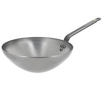 De Buyer - Wok à queue en tôle d'acier MINERAL B - 24 cm - Fabriqué en France, Sans PFAS, Anti Adhérence Naturelle, Queue Rivetée et Finition à la Cire d'Abeille, Tous Feux + Flash Four
