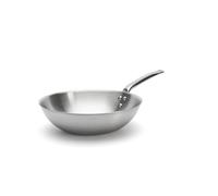 De Buyer - Wok en INOX 3 Couches ALCHIMY - 32 cm - Fabriqué en France, sans PFAS, Maîtrise de la Cuisson, INOX 18/10, Tous Feux + Four, Finition Poli Brossé, Gris