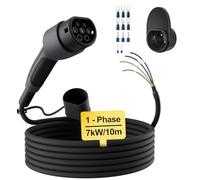 dé Câble de Recharge Type 2 extrémité Ouverte 7kW [1-Phase| 10m| 32A] pour Wallbox/Câble de Remplacement pour Station de Recharge