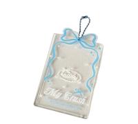 De Carte Photo 3inch Clear Acrylics Photocard Manchons Avec Perles Case De Chaîne Couvre La Photo Du Campus Resicace