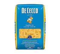 DE CECCO - Fusilli N°34, Pâtes Artisanales Italiennes Savoureuses, Sachet 500g - Lot De 4