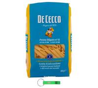 De Cecco Pasta Penne Rigate N°41 Lot de 36 pâtes 100 % italiennes 500 g + porte-clés Beni Culinari