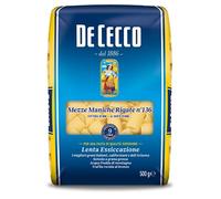 De Cecco Mezze Maniche Rigate n°136 Lot de 500 g de semoule de blé dur
