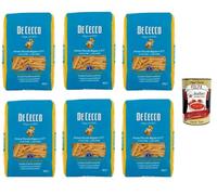 De Cecco Penne Piccole Rigate n°177, Pâtes 6 x 500 g, Séchage lent, Semoule de blé dur de haute qualité, Cuisson 12 min (al dente 10), Idéales sauces & gratins + Italian Gourmet polpa 400g