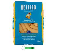 De Cecco Rigatoni N°24 Lot de 16 pâtes 100 % italiennes 500 g + porte-clés Beni Culinari