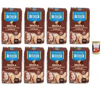 De Cecco - Semoule Complète de Blé Dur Remoulue, Farine Italienne Traditionnelle Riche en Fibres et Phosphore, Idéale pour Pâtes et Pain - 8 Sachet 1kg + Italian Gourmet polpa 400g