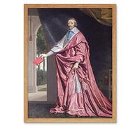 De Champaigne Portrait Cardinal Richelieu Painting Art Print Framed Poster Wall Decor 12x16 inch La peinture Affiche mur Déco