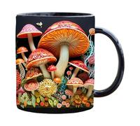 de champignons 3D, design en céramique 3D avec thé et soucoupe, compatible avec infuseur, parfait pour le thé et le café, recommandé comme cadeau de bureau ou de maison