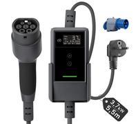 Dé Chargeur Voiture électrique 3,7kW v2-Type 2, longueur 5,5 m avec écran LCD - Noir