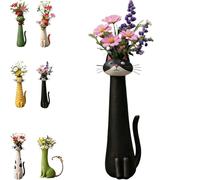 De charmants et adorables vases faits main, parfaits pour les bureaux, les étagères et les intérieurs de style bohème avec des pots de fleurs sur le thème des chats (Black)