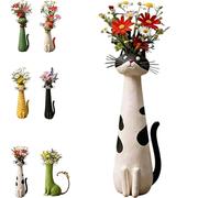 De charmants et adorables vases faits main, parfaits pour les bureaux, les étagères et les intérieurs de style bohème avec des pots de fleurs sur le thème des chats (Black and white)