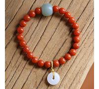 de Charme Feng Shui Nanhong Hé Jade Small Peace Boucle Stretch Reiki Chakra pour Bonne Fortune chanceuse Richesse courageuse apporte la prospérité (Couleur