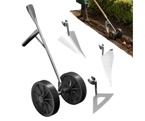 De Charrue De Jardin - À Gazon Manuelle | Charrue Cultivatrice Multifonction avec Roues Doubles | pour Hommes Mari Père Jardinier Agriculteur Pelouse Et Jardin, Poignée Pliable Réglable Prof