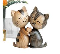 de Chat - Beauté En Matériau Naturel, Drôle De Couple De Chats 2D Décoration De Table | Décoration De Table Animale Pour Les Amateurs D'Animaux De Compagnie, Entrée De Table, Bibliothèque