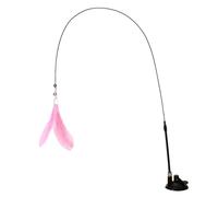 de chat en plumes - Jouet à ventouse amovible, teaser interactif pour animaux de compagnie, accessoire d'exercice léger, avec fixation sécurisée en plumes stimulant le comportement de chasse