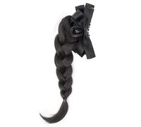 de cheval tressée de nouveaux styles chinois avec pince à nœud papillon pour femmes, extensions de perruques tressées en Fiber haute température assorties, pince à cheveux avec nœuds papillon