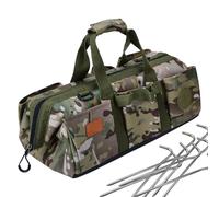de Chevilles de sol - Porte-piquets renforcé de 43 × 22 × 20 cm, support de matériel, étui portable pour accessoires d'extérieur avec séparateur interne. Grand conteneur de piquet