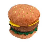 de chien qui couinent Jeux interactifs en forme de burger, doux, amusants | Jouet pour chien en peluche pour réduire l'ennui, jeux intérieur et extérieur, maison, jardin, temps en