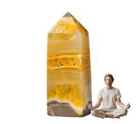 de citrine naturelle - Prisme hexagonal à facettes - Décoration Reiki pour la méditation et la divination