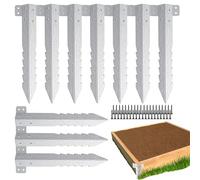 de clôture en métal, poteau de jardin en métal | 10x poteaux de pelouse,Porte de clôture dentelée Petites piles pour dormeur lourde pour jardin porche aire de jeux