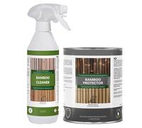 DE-COmmerce Kit d'entretien pour bambou CLEANER et PROTECTOR Spray nettoyant et lasure pour bambou extérieur Clôture en bambou Kit d'entretien pour brise-vue