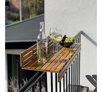 DE-COmmerce Table Suspendue pour Balcon en Bambou Balustrade de Balcon Table de Balcon Table Suspendue Bar de Balcon (L x l x H) 88 x 28 x 17 cm