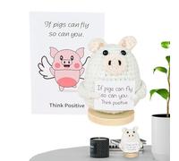 de crochet positive, soutien émotionnel Animal au crochet | Tricoter le jouet émotionnel avec carte d'affirmation positive,Drôle mignon décor animal fait à la main pour gamin adulte adultes hommes col