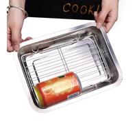 De Cuisson | Acier Inoxydable Anti-Adhésif Avec Grille De Refroidissement,Grande de Cuisson pour Ustensiles de | Pour Maison Cuisine Grill Four BBQ Fruit Légume Viande Pain