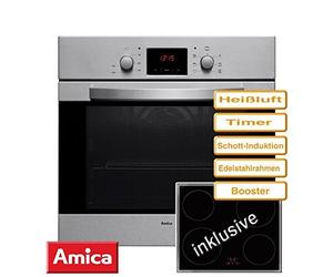 De cuisson/four chaleur tournante + autarkes Plaque à Induction/Minuteur/Booster/encastrable en acier inoxydable