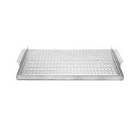 de cuisson pour barbecue - Grille en acier inoxydable, 36 x 29 x 5,5 cm, remplacement de camping avec trous de drainage, accessoire de cuisine pour barbecue, outil compact pour dîners de