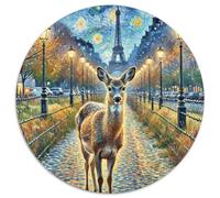 de de Roe Deer 1000 Pièces Puzzle Animaux Puzzle Circulaire pour Adultes Et Enfants Classiques Jeux De Défi Uniques Qualité Supérieure 1000pcs (67.5x67.5cm)