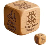 Dé dés en Bois Faits Main à 6 Faces avec des tâches de Quilting gravées Outil Amusant pour Prendre des décisions pour Les passionnés de Couture Cadeau Unique pour Les quilteurs et Les Artisans (1PC)