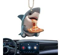 de dessin animé générique - ornements de voiture de requin, ornements de requin acrylique 2D pour arbre de Noël | Belles décorations pour voitures acryliques plates avec animaux,
