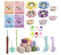 De Dessous Verre En Crochet Comprenant Des Boules Fil À Crochet Des Instructions D'aiguille Accessoires Pour Débutants Démarreur Bricolage Pour Débutant