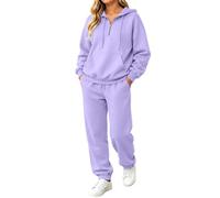de détente en polaire douce et confortable, composé d'un pantalon de joggin | Les Survhiverment Pour Femme Costume Hiver Vintage Thermique Pastel Basique Wide Color Ecossais Corset Tricot