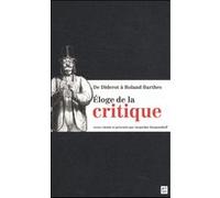 De diderot à r.barthes éloge de la critique Jacqueline Razgonnikoff (Auteur)